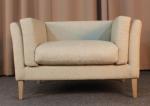 French country style classic single sofa ancient fabric linen sofa living room