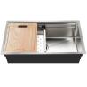 Buy cheap Silver Stainless Steel Matt Black Undermount Sink With Drainboard 1.2mm from wholesalers