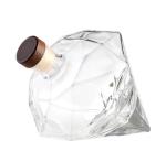 Liquor Clear Glass Diamond Shaped Bottle With Sophisticated Look