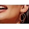 Buy cheap 5cm Stainless Steel Gold Earrings American Style Multiple Circles Earrings from wholesalers