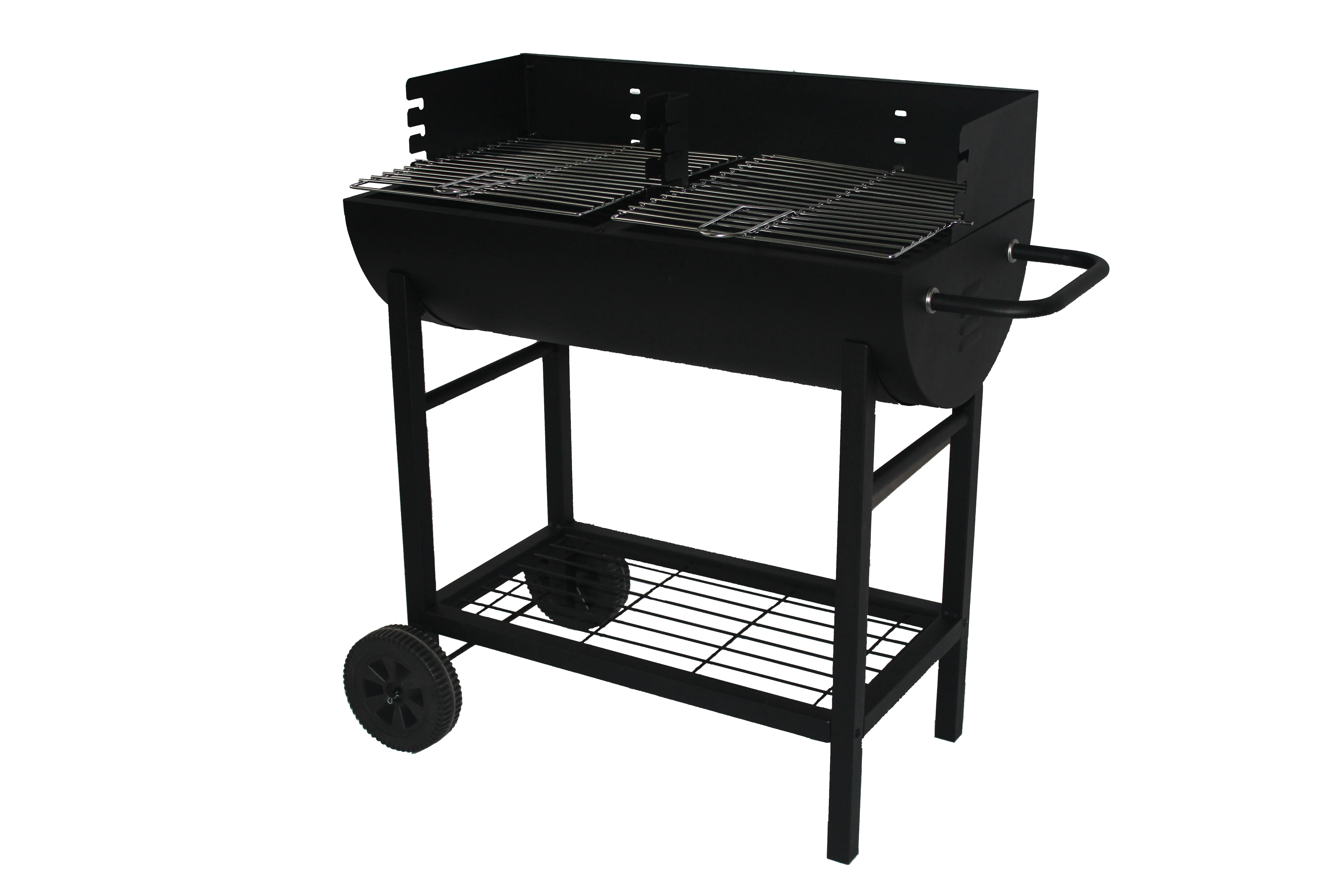 BBQ Half Drum Barrel Steel Picnic Camping Garden Patio Smoker Charcoal Grill Package Size 88.5*49*25 CM