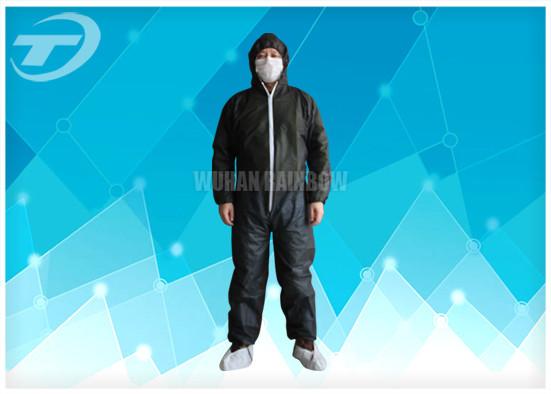 Buy cheap Black Disposable Coveralls Suit Waterproof With Knitted Cuff from wholesalers