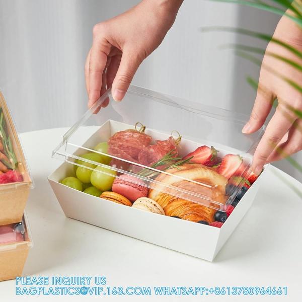 Clear Lids, 8 X 5 Inch Large Disposable Bakery Boxes, Food Containers For Cake