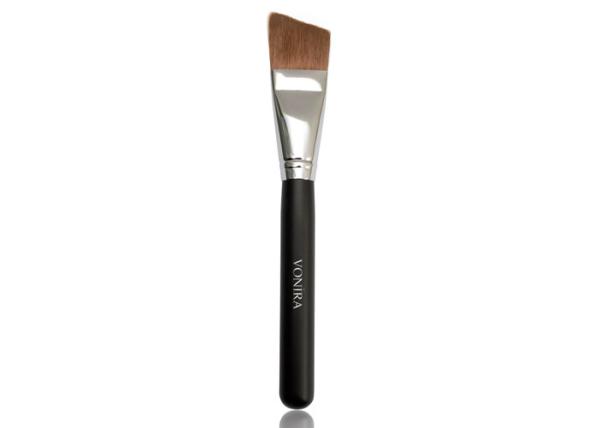 Buy cheap Cruelty Free Angled Foundation Makeup Brush With Black Wood Handle from wholesalers