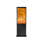Black 49" Standalone Digital Signage Standing Kiosk 1080P Interior Use