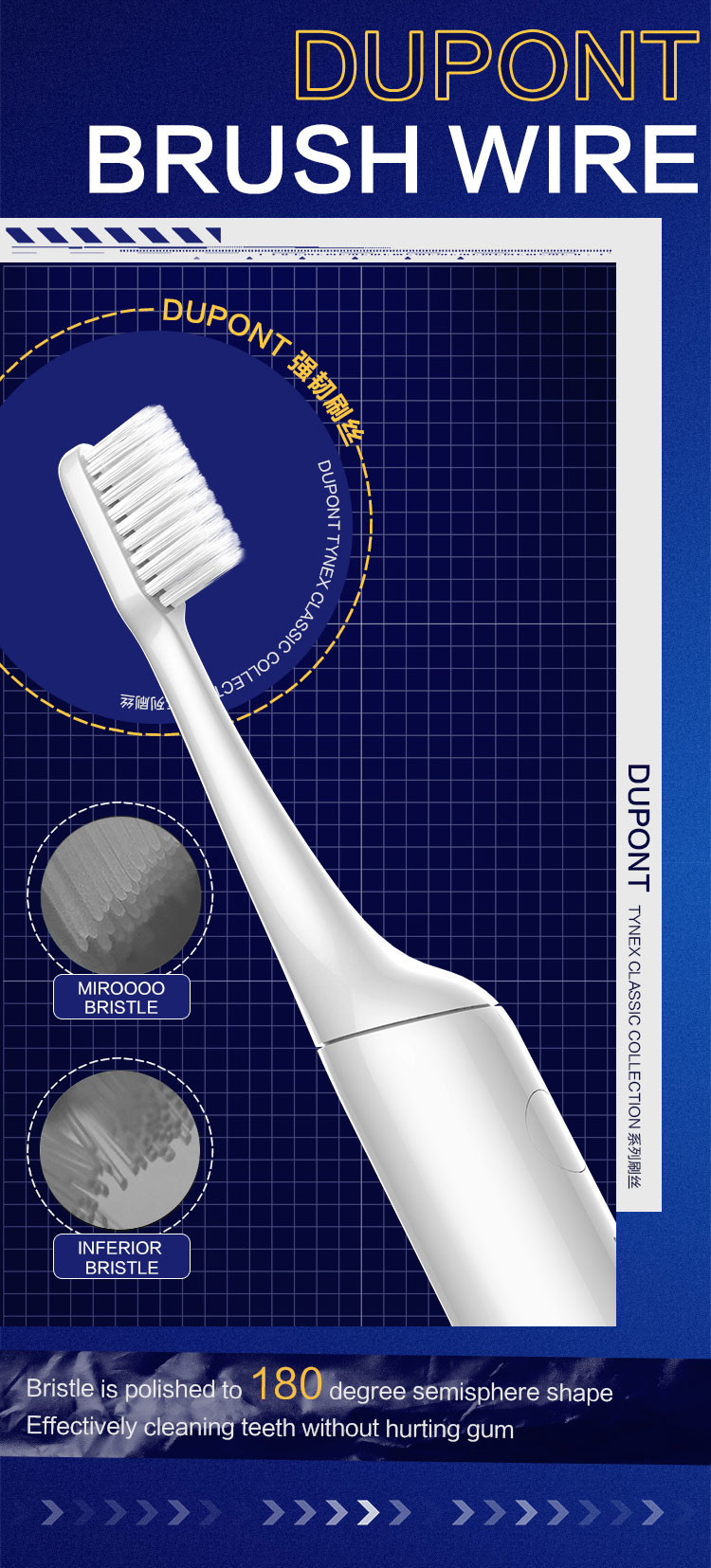IPX7 Waterproof Electric Toothbrush Rechargeable Electric children toothbrush For home use