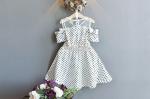 Toddlers Round Neck Summer Black And White Polka Dot Strapless Dress For Girls
