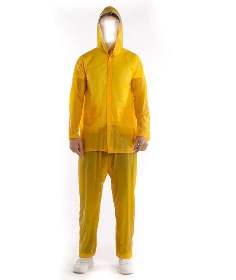 Buy cheap Korean Style Rain Coat High Vis Yellow PVC Rain Suit With Hood from wholesalers