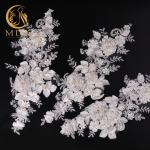 Girls Dress 3D Flower Lace Trim Decoration Beaded Polyester