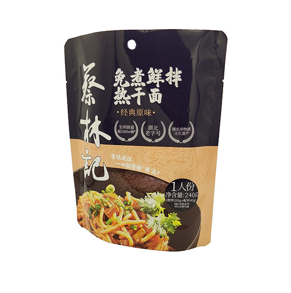 230*145mm Stand Up Zipper Pouch Fresh Noodle Spaghetti Bag Gravure Printing