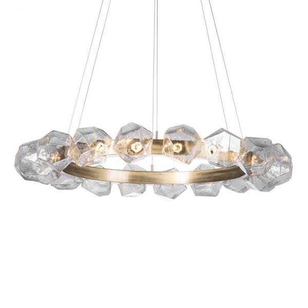 Buy cheap Modern Cicle Glass Crystal Ball Stone Gem Radial Ring LED Chandelier(WH-MI-142) from wholesalers
