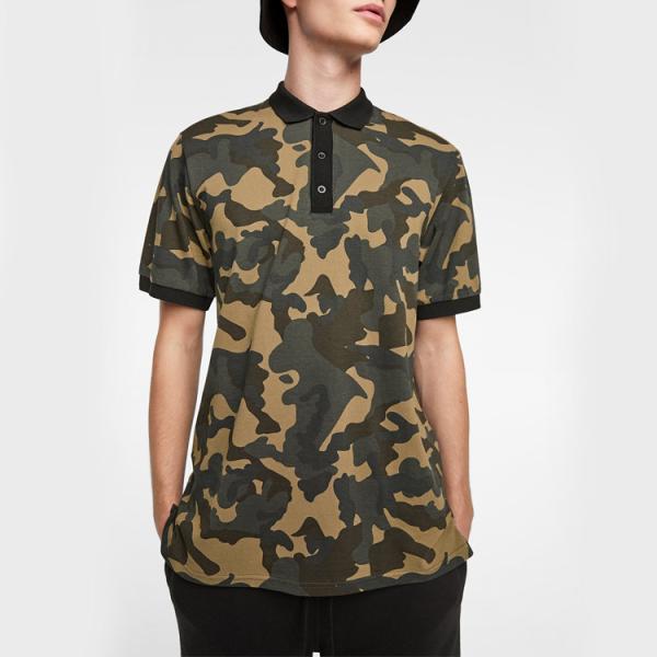 Buy cheap Cotton Casual Mens Polo Style Shirts , Camouflage Golf Shirt For Male from wholesalers