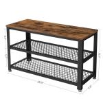 Particleboard Shoe Rack, Shoe Bench with Shelves, Industrial Shoe Bench, Hallway