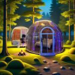 4.0m+2.7m Diameter Transparent Dome Tent Geodesic Dome Glamping PC Tents Dome