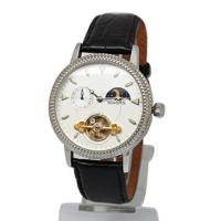 Buy cheap Leather Skeleton Automatic Mechanical Watches For Men Stainless Steel product