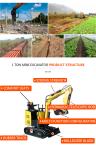 Farmland 1t Small Digger Maximum Excavation Height 2620mm Agricultural Track
