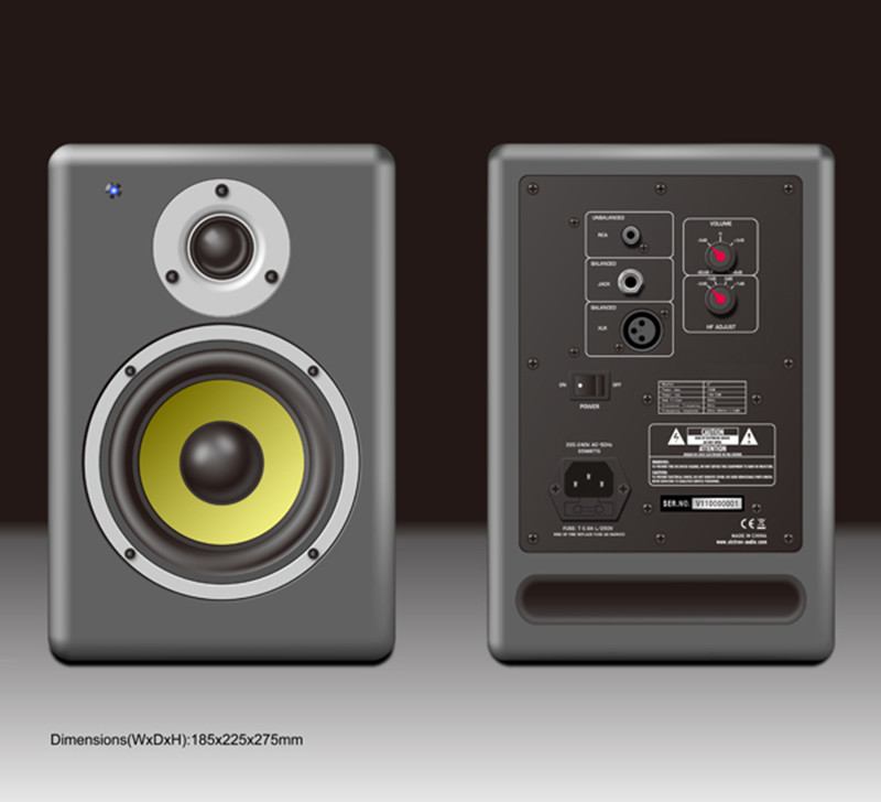 Hi Res Audio Active Monitor Speaker Powered HiFi Bookshelf Loudspeakers With Rear Port