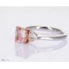 Buy cheap 1.76CT Synthetic Cherry Pink CVD Diamond Rings Cushion Cut Set In 18k White Gold from wholesalers