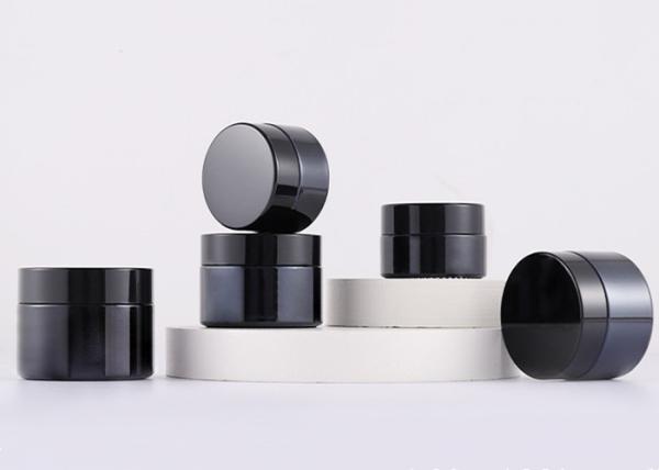 Buy cheap Black 20g 30g 50g Luxury Skincare Glass Jar Cosmetic Face Cream Jar from wholesalers
