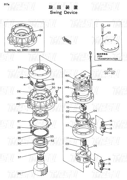 Planetary Reducer EX100 Excavator Swing Drive Assembly Catalog For Varying
