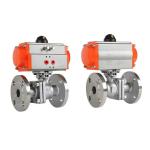 Standard Stainless Steel Pneumatic Actuated Flanged Ball Valve with Flange
