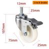Buy cheap White Light Duty Threaded 3 Caster Wheels With Brakes 363S-23 from wholesalers
