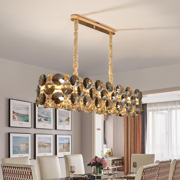 Buy cheap Modern smoke gray crystal chandelier in the living room contemporary chandelier(WH-CY-191) from wholesalers