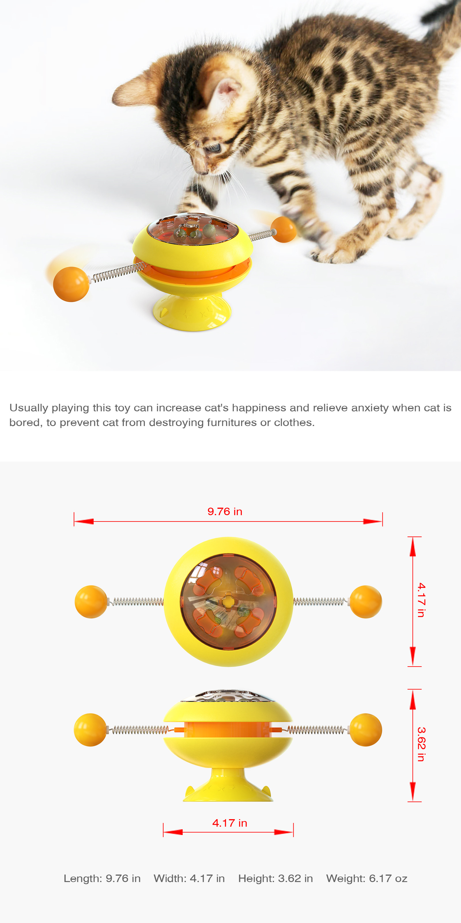 25x11cm Plastic Tease Circular Turntable Cat Toy