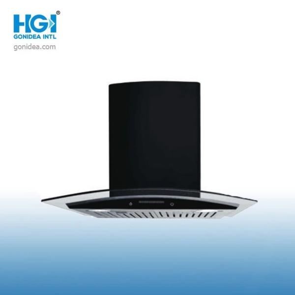 Buy cheap Island Wall Mounted Kitchen Tempered Glass Touch Range Hood Large Suction from wholesalers