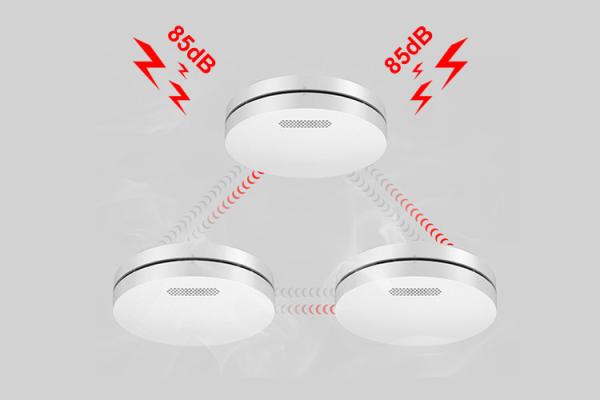Buy cheap Wireless Interconnected Smoke Alarm Detector Replaceable Battery Photoelectric Fire Alarm from wholesalers