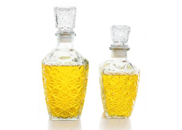Buy cheap Embossed Diamond Empty Glass Wine Bottles Storage Seal Decanter 400 - 700ml Capacity from wholesalers