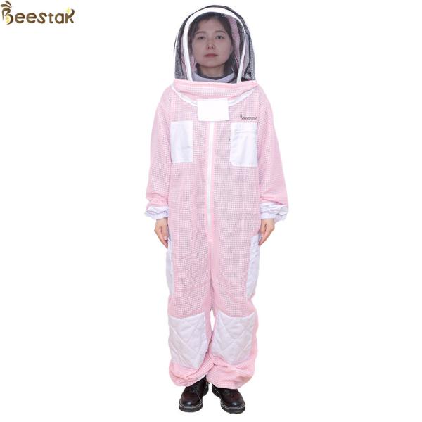 Three Layer Ventilated Pink Veil Beekeeping Suit High Quality Overall Safety