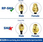 Copper WiFi Radio Frequency Antennas Extension Cable RP-SMA Male To Female