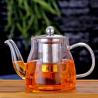 Buy cheap 600ml Removable Infuser Clear Glass Teapot Ligjtweight Stovetop Safe Tea Kettle from wholesalers