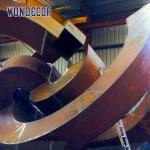 Modern large outdoor abstract geometric circular weather resistant steel