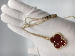 18k Gold Chain Necklace With Carnelian , Simple Gold Necklace No Diamond