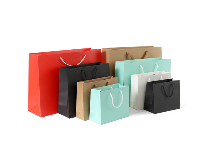 Durable Coloured Paper Carrier Bags Matt / Glossy Lamination Surface Handling