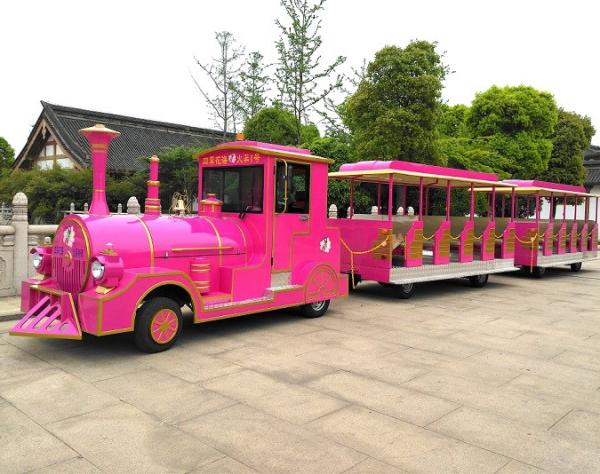 Buy cheap Amusement Park Rides / 60 Passengers Gasoline Tourist Tightseeing Road Trackless Train from wholesalers