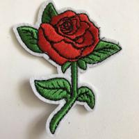 Buy cheap Rose Flower Butterfly Custom Woven Badges Patches for Garment Clothing product