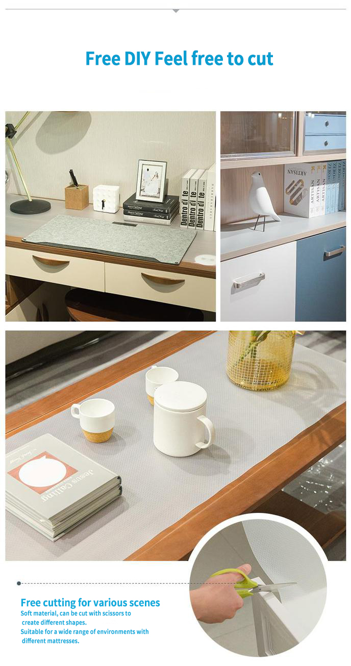 Contemporary Flat Dots Reusable Shelf Liner for Cabinet Mat and Drawer Anti-slip Design