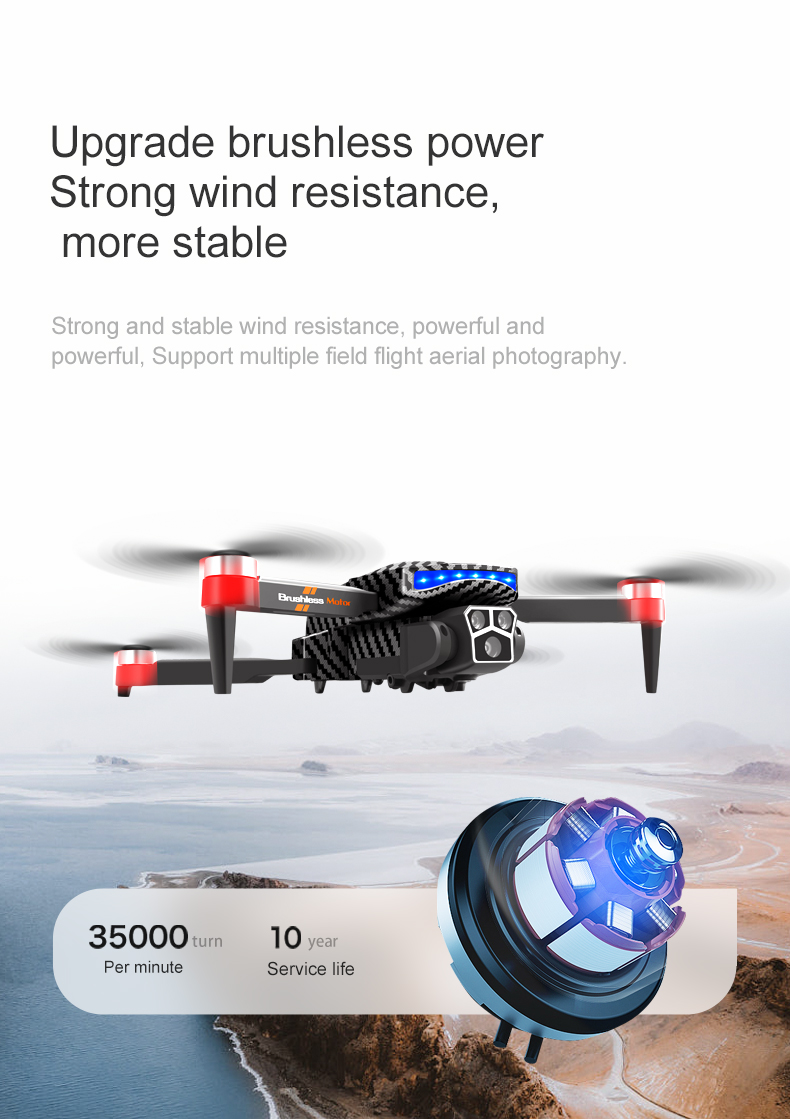 12mins Flight Time Hand Control Carbon Fiber Black Drone with Optical Flow Altitude Hold and 4k 360 Degree Rolling Stunt