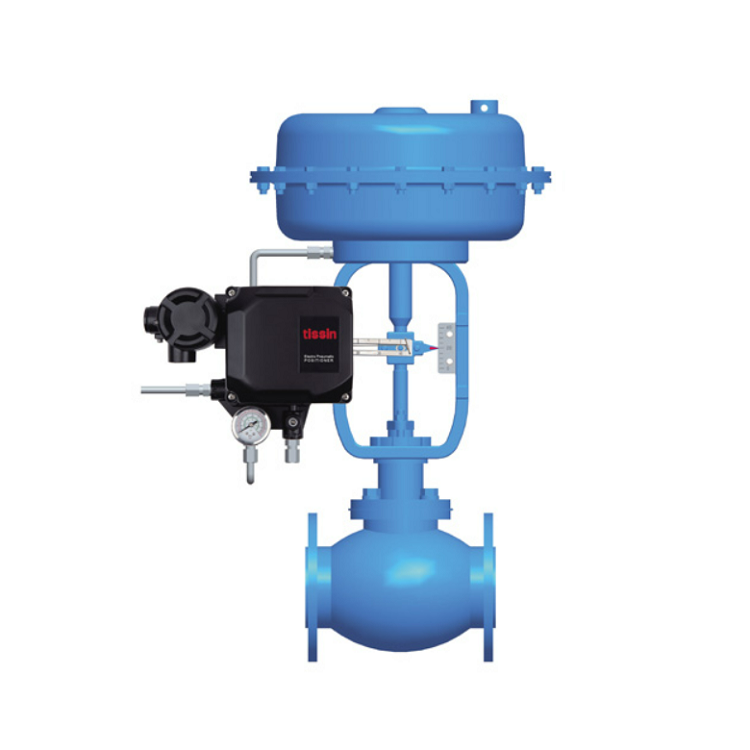 Electric Control Valve With Tissin Smart Valve Positioner TS600 Series Pneumatic Positioners And Asco Solenoid Valve