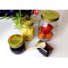 Buy cheap Clear Carved Glass Storage Jars With Gold Color Screw Lid Round Shape from wholesalers