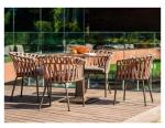 Villa Terrace Furniture Set Rattan Dining Table And Aluminium Chairs Fashion