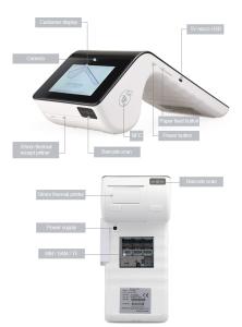 Wholesale Mini 4G Android Handheld Pos , Mobile Pos Terminal With 58mm Thermal Printer from china suppliers