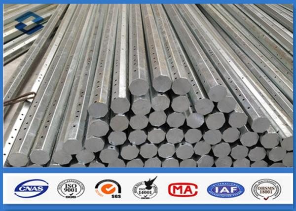 69KV 30FT 35FT Octagonal Galvanized Steel Pole for Distribution 345 Mpa Min