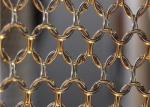 Gold Fireproof Chainmail Ring Mesh Curtain 3.8mm-50mm Aperture