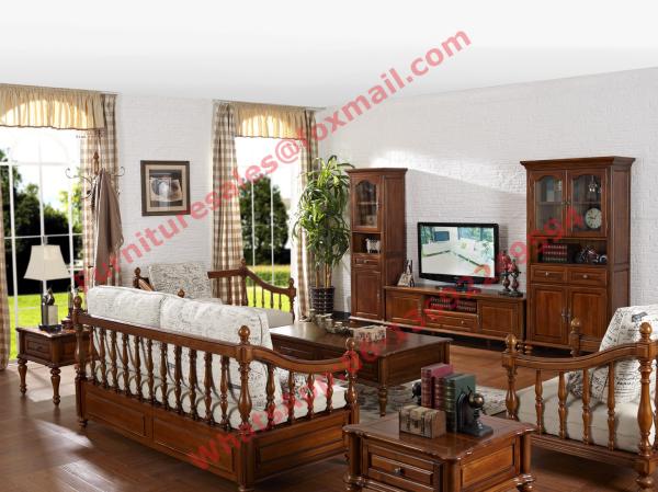 Buy cheap Solid Wooden Carving Frame with Fabric Upholstery Sofa Set in Living Room Set from wholesalers