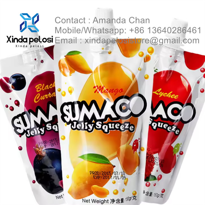 Stand Up Spout Pouch For Liquid Packaging / Juice Jelly Bag / Food Packaging