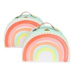 Cute Kids Light Weight With Twisted Paper Handle Cardboard Storage Boxes
